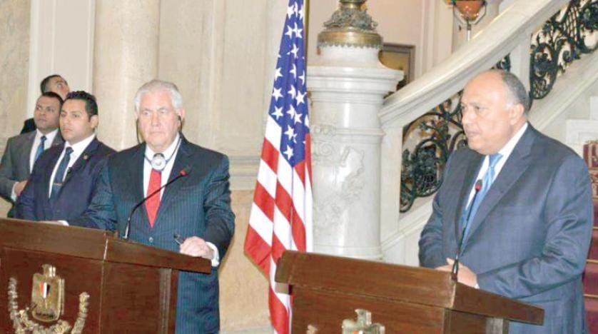 Tillerson ABD’nin barış sürecine bağlılığını vurgularken Sisi adil çözüm vurgusu yaptı
