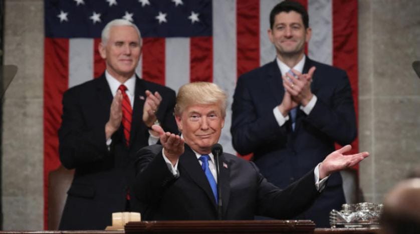 Trump, Birliğin durumu konuşmasında siyasetçilerden destek istedi