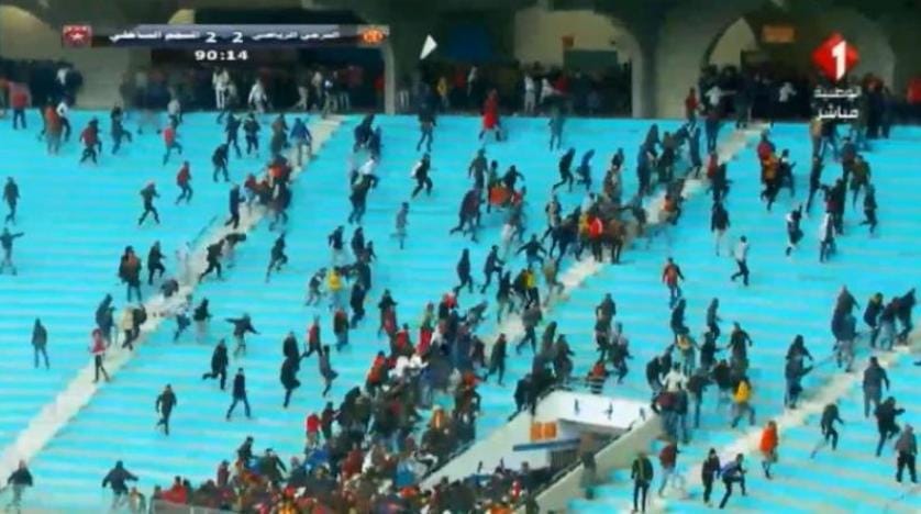 Tunus’ta futbol maçında çıkan olaylarda 38 polis yaralandı