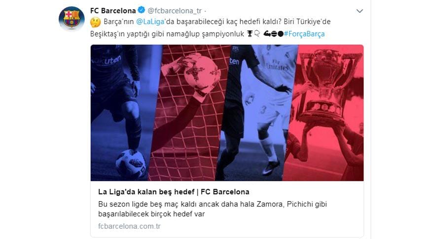 Barcelona’dan Beşiktaş paylaşımı
