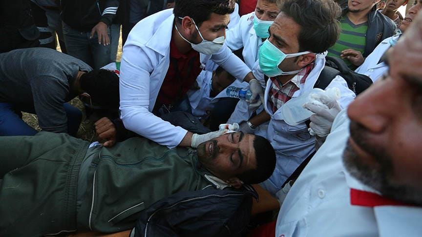 ‘Gazze sınırındaki gösterilerde yaralanan 46 Filistinlinin durumu kritik’