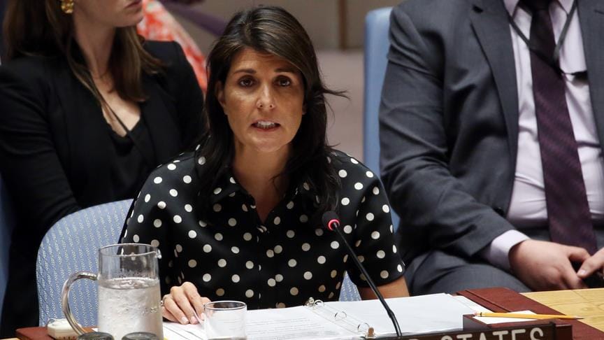 ABD’nin BM Daimi Temsilcisi Haley’den ‘canlı kalkan’a kınama