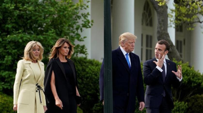 Macron, Beyaz Saray’da Trump tarafından karşılandı