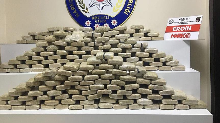Kocaeli’de 98,5 kilogram eroin ele geçirildi