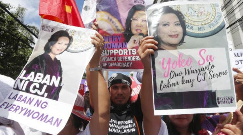 Filipinler Yüksek Mahkemesi Başkanı görevden alındı