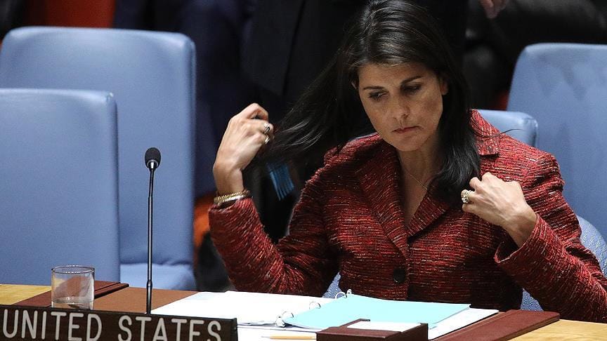 ABD’nin BM Daimi Temsilcisi Haley’e Filistin protestosu