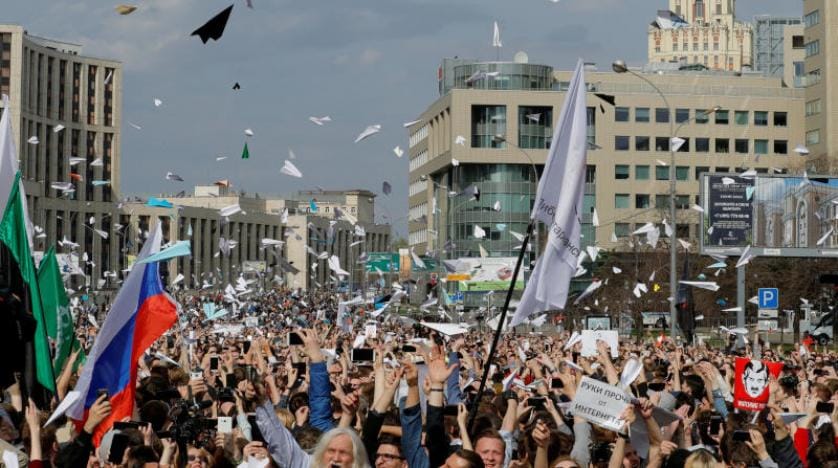 Moskova’da Telegram protestosu