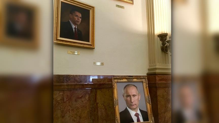 ABD’de hükümet binasında Trump’ın yerine Putin portresi