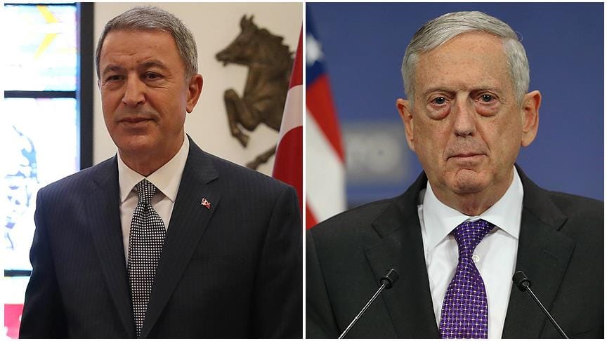 Hulusi Akar ile James Mattis telefonda görüştü