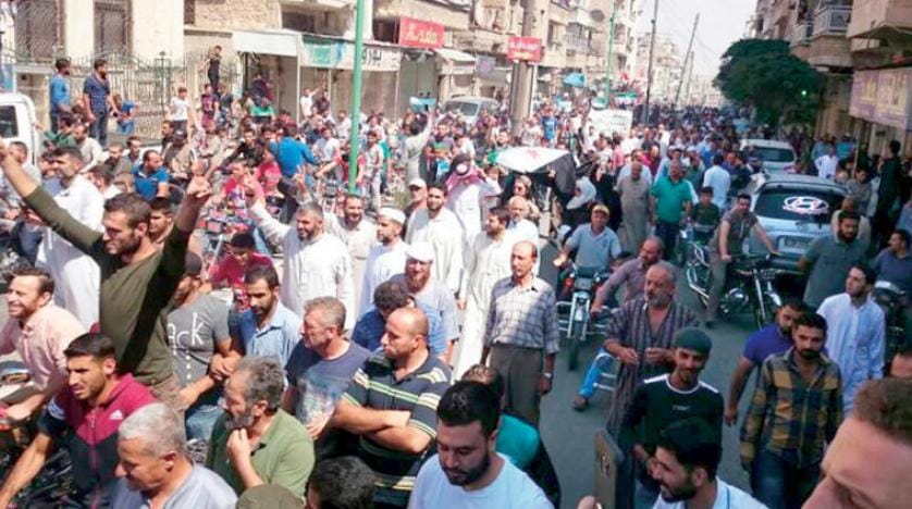 İdlib’de rejim ve Rusya karşıtı protesto, direnişe destek