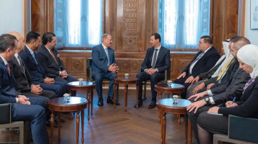 Esed 7 yıl sonra ilk kez Suriye’yi ziyaret eden Ürdün Parlamento 	Heyeti ile görüştü