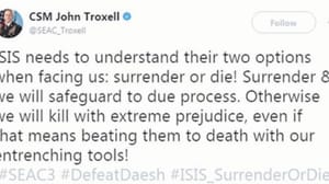 Dunford’un Başdanışmanı Troxell: DEAŞ teslim olmak ya da ölmek arasından birini seçmeli!